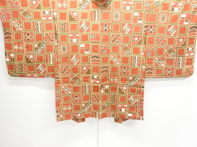 JAPANESE KIMONO / HAORI COAT / ABSTRACT GRID 